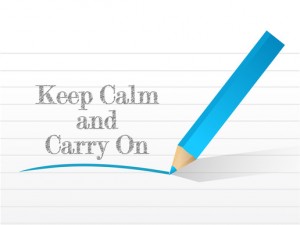 keep calm and carry on written
