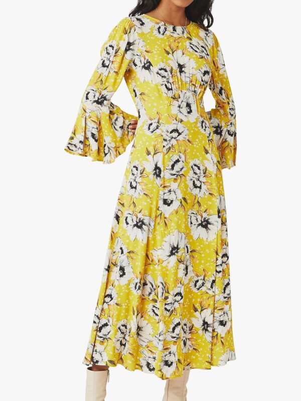 style over 50 yellow summer dress with sleeves 